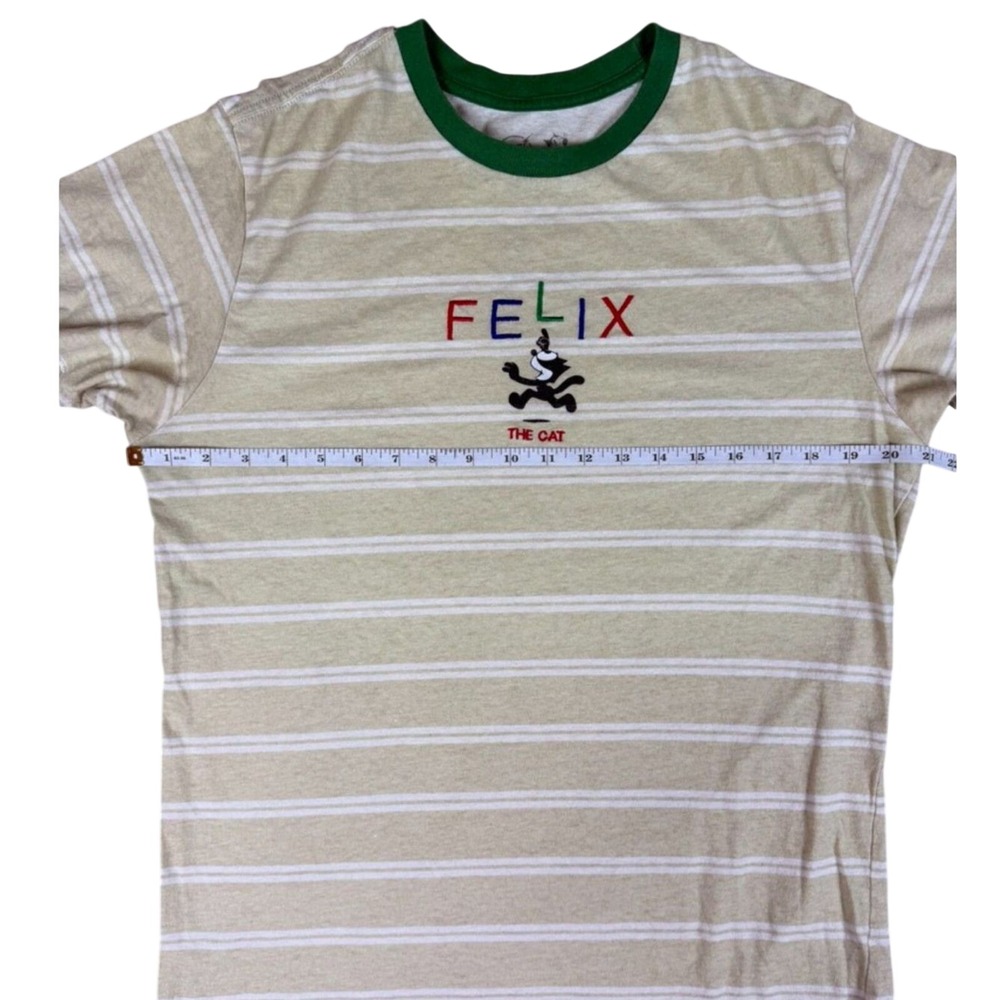 Neon Riot x Felix the Cat Striped Embroidered T Shirt